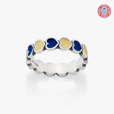 Enamel Georgia Tech Connected Hearts Ring
