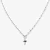 Paired Chains Cross Necklace