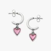 Sweetheart Gemstone Hoop Dangle Earrings