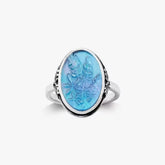 Sculpted Bluebonnet Layered Gemstone Ring