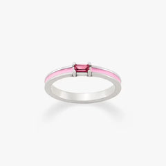 Enamel Gemstone Stacker Ring