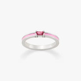Enamel Gemstone Stacker Ring