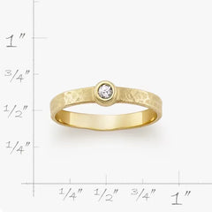 Petite Hammered Gemstone Ring