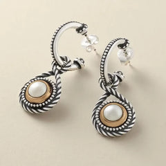 Marjan Gemstone Hoop Dangle Earrings