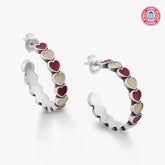 Enamel Florida State University Connected Hearts Hoop Earrings