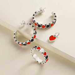 Enamel Texas Tech University Connected Hearts Charm