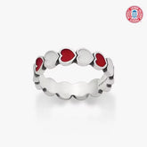 Enamel University of Arkansas Connected Hearts Ring