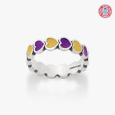 Enamel Louisiana State University Connected Hearts Ring