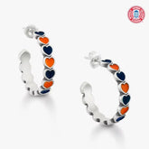 Enamel The University of Texas at San Antonio Connected Hearts Hoop Earrings