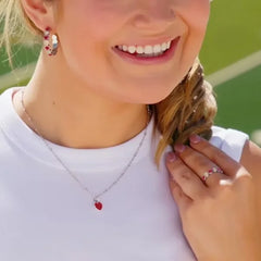 Enamel The University of Oklahoma Connected Hearts Hoop Earrings