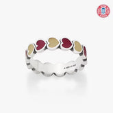 Enamel Flordia State University Connected Hearts Ring