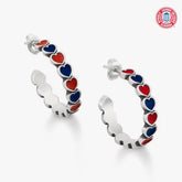 Enamel The University of Arizona Connected Hearts Hoop Earrings