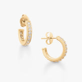Delicate Pave Diamond Hoop Earrings