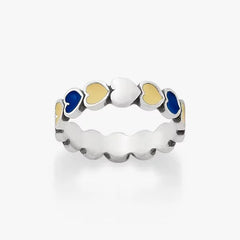 Enamel Georgia Tech Connected Hearts Ring