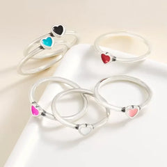 Petite Enamel Heart Ring