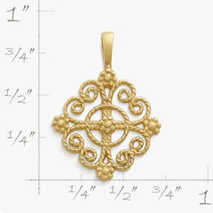 Twisted Wire Lacy Cross Pendant