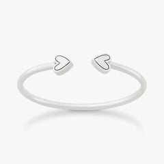 Two Hearts Flexible Cuff Bracelet