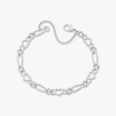 Heart Figaro Charm Bracelet