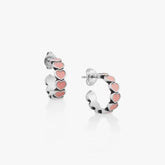 Enamel Connected Hearts Hoop Earrings