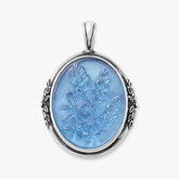 Sculpted Bluebonnet Layered Gemstone Pendant