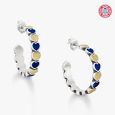 Enamel Georgia Tech Connected Hearts Hoop Earrings