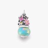 Enamel Mini Flowers Art Glass Charm