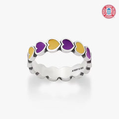 Enamel Louisiana State University Connected Hearts Ring