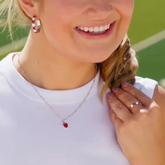Enamel University of Arkansas Connected Hearts Hoop Earrings