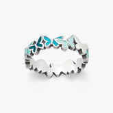Enamel Connected Butterflies Ring