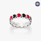 Enamel University of Georgia Connected Hearts Ring