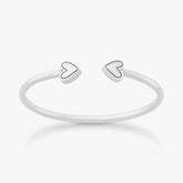 Two Hearts Flexible Cuff Bracelet