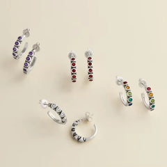Gemstone Hoop Earrings