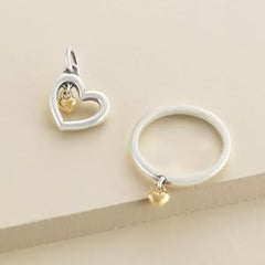 Petite Heart of Gold Dangle Ring