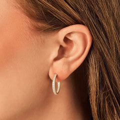 Inside Out Pave Diamond Hoop Earrings