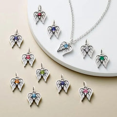 Angel Wings Birthstone Charm