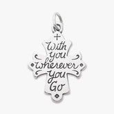 With You Wherever You Go Cross Charm