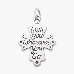 With You Wherever You Go Cross Charm