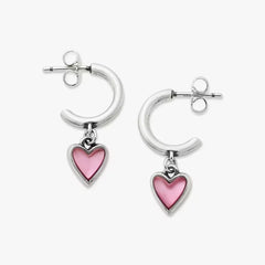 Sweetheart Gemstone Hoop Dangle Earrings