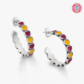 Enamel Arizona State University Connected Hearts Hoop Earrings