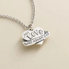 My Love Will Never End Heart Charm