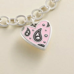 Enamel Western Bandana Heart Charm