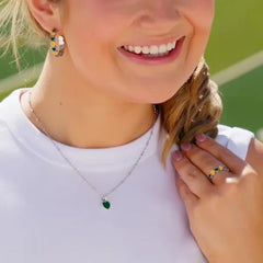 Enamel Baylor University Connected Hearts Hoop Earrings