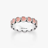 Enamel Connected Hearts Ring
