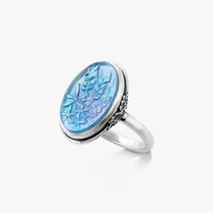 Sculpted Bluebonnet Layered Gemstone Ring