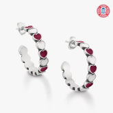 Enamel Texas A&M University Connected Hearts Hoop Earrings