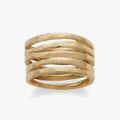 Stacked Hammered Ring