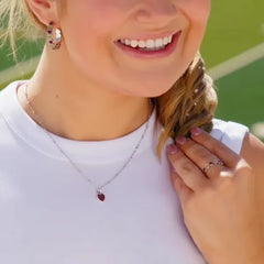 Enamel Texas State University Connected Hearts Hoop Earrings