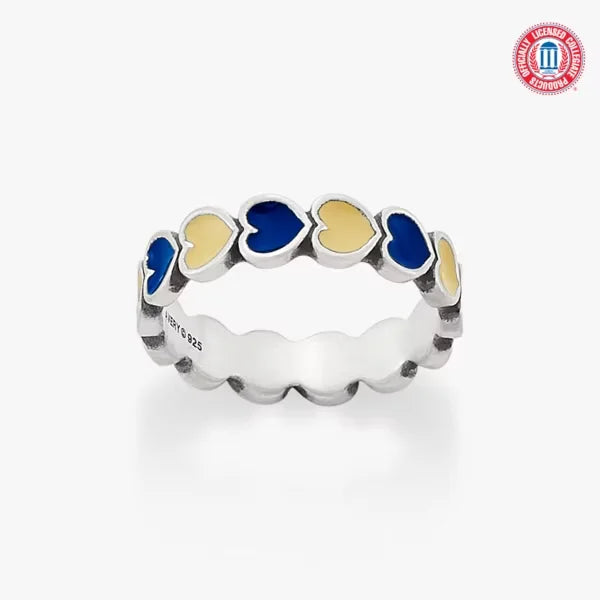 Enamel Georgia Tech Connected Hearts Ring
