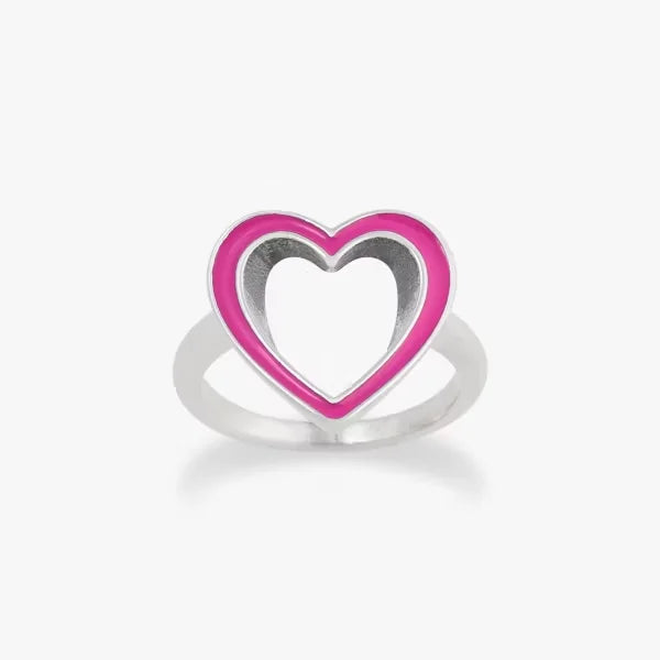 Enamel Open Heart Ring