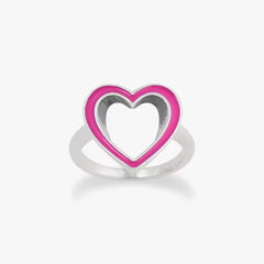 Enamel Open Heart Ring